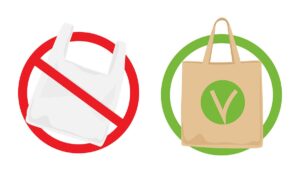 Plastic bag bans mean that single use plastics are being banned, and being replaced by recyclable products